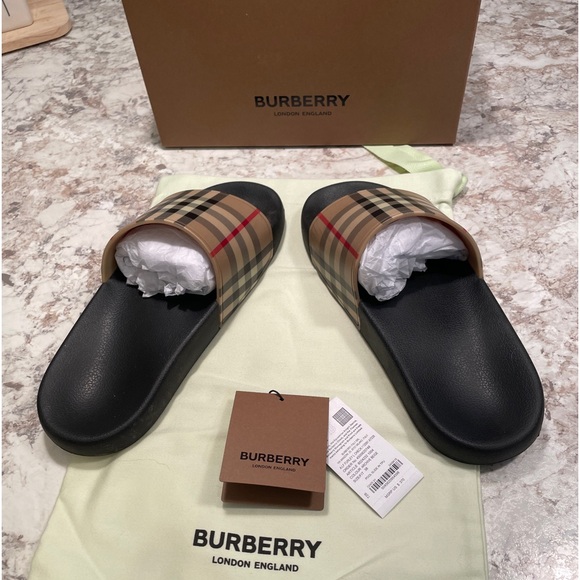 Burberry Black and Tan Sandals - Picture 1 of 10